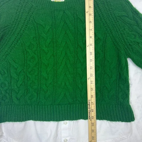 Maeve Green Cable Knit Sweater - Picture 10 of 11